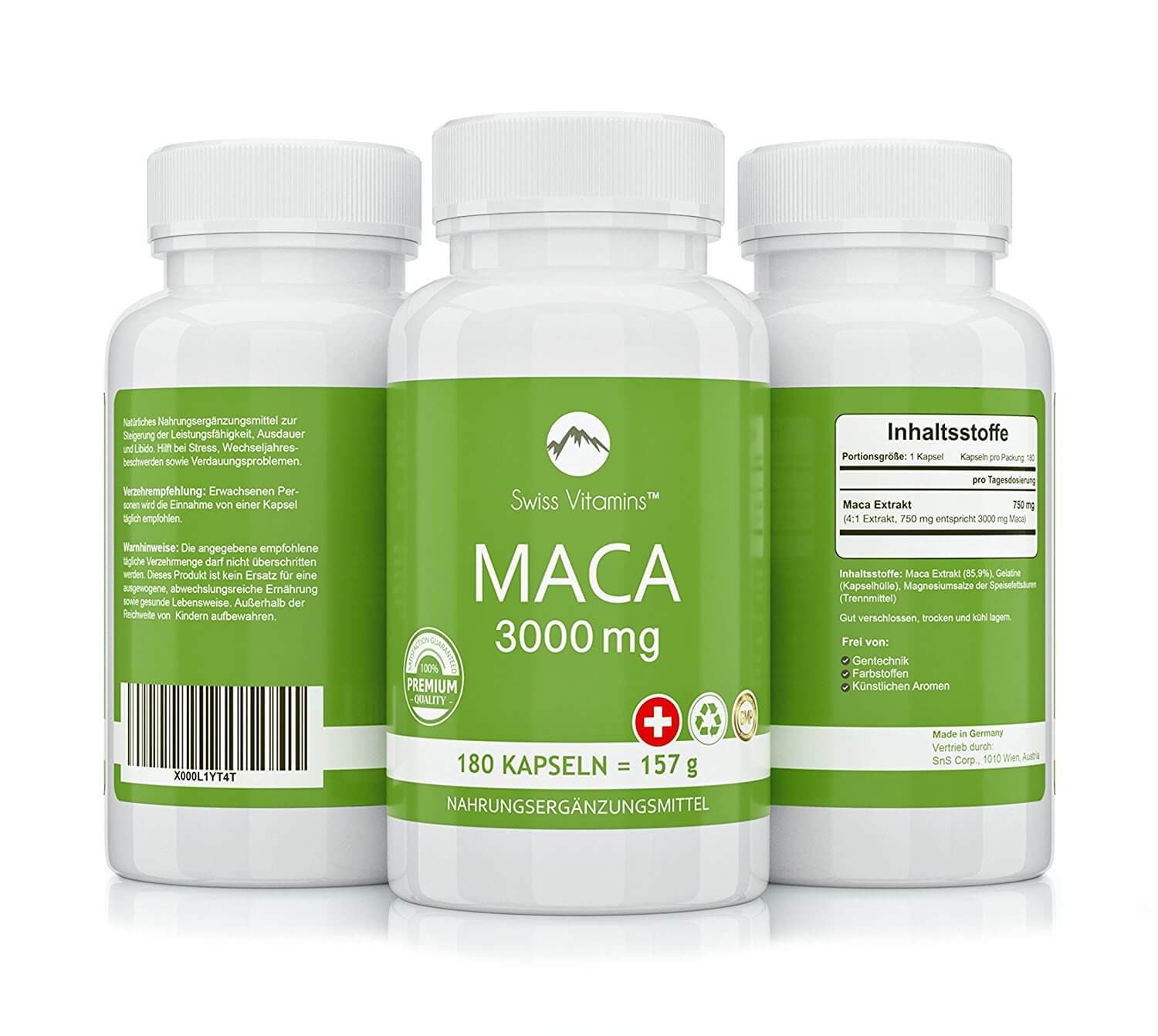 Swiss Vitamins – Maca 3000 | 180 Capsules contenant 3000 mg qualité premuim